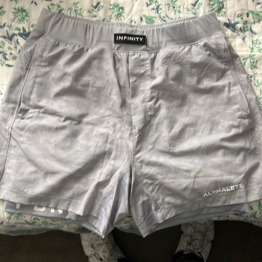 Alphalete Infinity Pro Shorts Silver Summit - Large